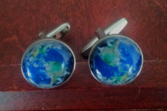 New- World Globe Novelty Cuff Links