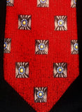 Vintage Robert Talbott Studio- Red Geometric Print Silk Tie