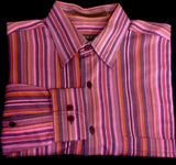 Robert Talbott Multi Color Stripe BU Fashion Shirt- size M