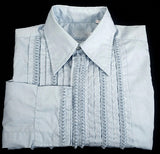 Maxim LTD 1970's Powder Blue Tuxedo Shirt- Size M