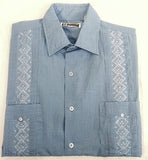 New- Hugo Valentino Blue Cubana Fashion Shirt- size L