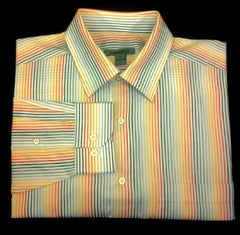 New- Johnston & Murphy Pinstripe Dress Shirt- Size L