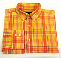 William 'W' Yellow Plaid Summer Fashion Shirt- size L