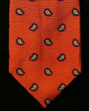 Private Stock 9 Fold Burnt Orange Paisley Silk Tie