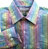 Johnston & Murphy- Tailored Fit- Multi-Color Retro Fashion Shirt-Size M