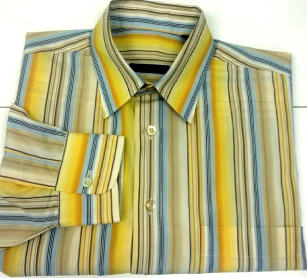 Burberry of London Yellow Stripe Fashion Shirt- Size M Mentauge Burberry of London Yellow Stripe Fashion Shirt- Size M Mentauge