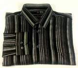 Haupt of Germany- Black/Purple, Silk/Cotton Fashion Shirt- Size L