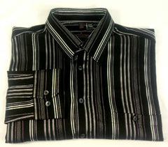 Haupt of Germany- Black/Purple, Silk/Cotton Fashion Shirt- Size L