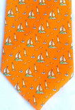 New- Summer Yellow 'Sailboat' Novelty Silk Tie