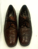 Vintage Florsheim Comfort Cushion- Brown Wing-Tip Oxford Shoes- size 9C