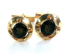 Vintage Roman Soldier Gold Cuff Links
