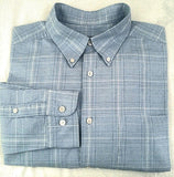 New- Talbot's for Men Blue/Gold BD Plaid Fashion Shirt- size L