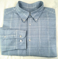 New- Talbot's for Men Blue/Gold BD Plaid Fashion Shirt- size L