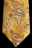 Nordstrom Yellow/Black Paisley Silk Narrow Tie