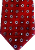 Tasso Elba Burgundy Floral/Check Woven Silk Tie
