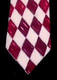 Vintage Hugo Boss Red/White Diamond Print Silk Tie