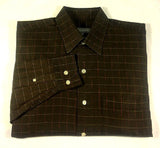 Hickey Freeman- Brown Woven Fashion Shirt- size S