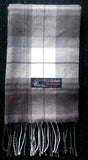New- Italian Design 100% Cashmere Gray Plaid Scarf