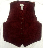 Vintage Women's Arizona Jean Co- Burgundy 100% Suede Leather Fashion Vest- size XL
