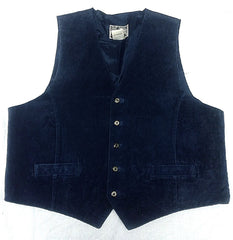Vintage Property- Blue 100% Suede Leather Fashion Vest- size XL