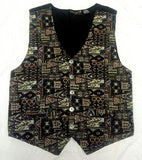 Vintage Thums-Up Retro Tapestry Dress Vest- size L