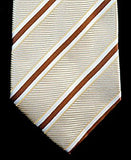 Sean John Tan and Brown Stripe Woven Silk Tie