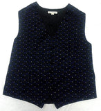 Vintage Robert Talbott Protocol- Black and Royal Blue Silk Fromal Dress Vest- size XL