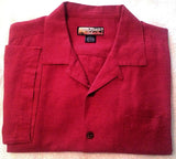 Havana Jack's Cafe- Red 100% Silk Camp Shirt- size L