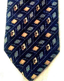 Joseph Abboud Blue & Yellow Geometric Stripe Silk Tie