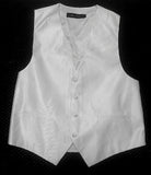 New- Alan Flusser White Micro Twill Satin Formal Vest- size L