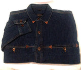 New- Robert Comstock Blue 100% Cotton Denim Fashion Shirt- szie M