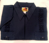 New- Haband Guayabera Blue Fashion Shirt- size XL