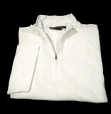 New- Bobby Jones Players- White Cotton- 1/4 Zip High Crew Knit Polo Shirt- size L
