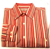 Winsor Lake- Red Stripe 100% Cotton Casual Fashion Shirt- size L