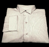 Ike Behar Evening- White/Black Stripe, Wing Tip FC Formal Shirt- Size 17x35