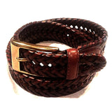 New- Brown Braided Genuine Leather Belt- size 38
