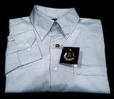 New- Allen Scolly Blue Twill Cotton BD Dress Shirt- size 17x34/35