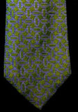 Vintage Brittany House of London- Green/Blue Geometric Silk Tie