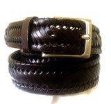 Johnston & Murphy- Brown Braided Leather Casual Belt- size 38