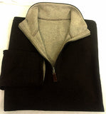 New- Banana Republic Brown 1/4 Zip Front Cotton Pullover- size M