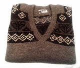 New- Fotrama Brown 100% Alpaca Wool Bolivian Knit Sweater- size L