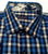 New- Marco Brunelli of Italy- Blue/Black/White Check Fashion Shirt- size M