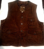Winlit 1969- Brown 100% Leather 'Western Style' Fashion Vest- size: XL