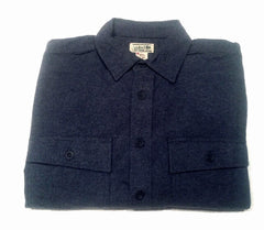 New- Lands End Blue Cotton Chamois Fashion Shirt- size M