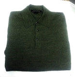 New- Fiesole of Italy-Green Wool Polo Knit Sweater- size L