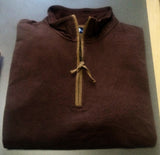 New- T Harris of London- Brown Doby 1/4 Zip Knit Pullover- size XL