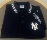 New- Adidas 'New York Yankees'- Navy Pique Cotton Logo Polo Shirt- size L