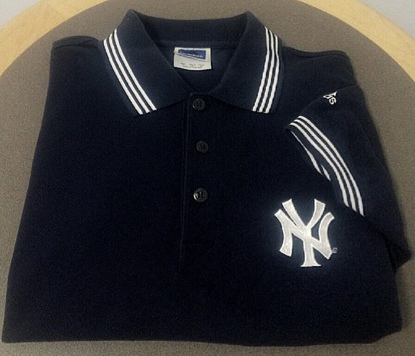 New- Adidas 'New York Yankees'- Navy Pique Cotton Logo Polo Shirt- siz –  Mentauge