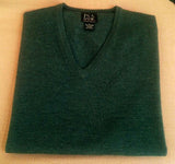 New- Jos.A.Bank Signature Collection-Green Merino Wool V-Neck Sweater Vest- size L