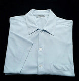 Vintage Gran Sasso-Light Blue Viscose/Rayon SS Fashion Shirt- size L